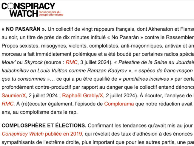 No Pasaran Conspiracy Watch