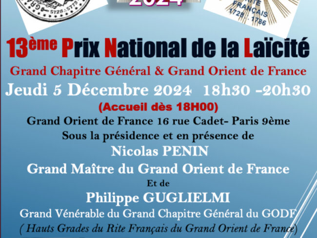 Prix laicite GCG GODF 2024